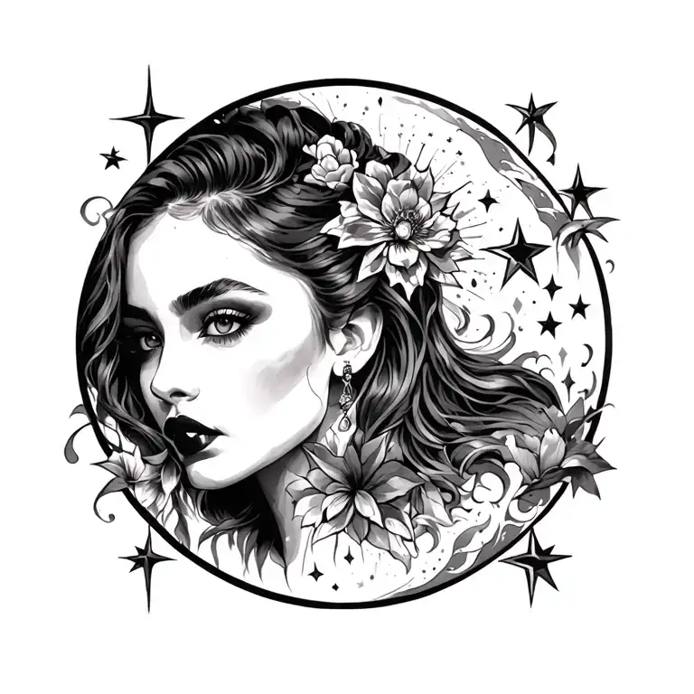 Blackout Tatto That Connects To Stars