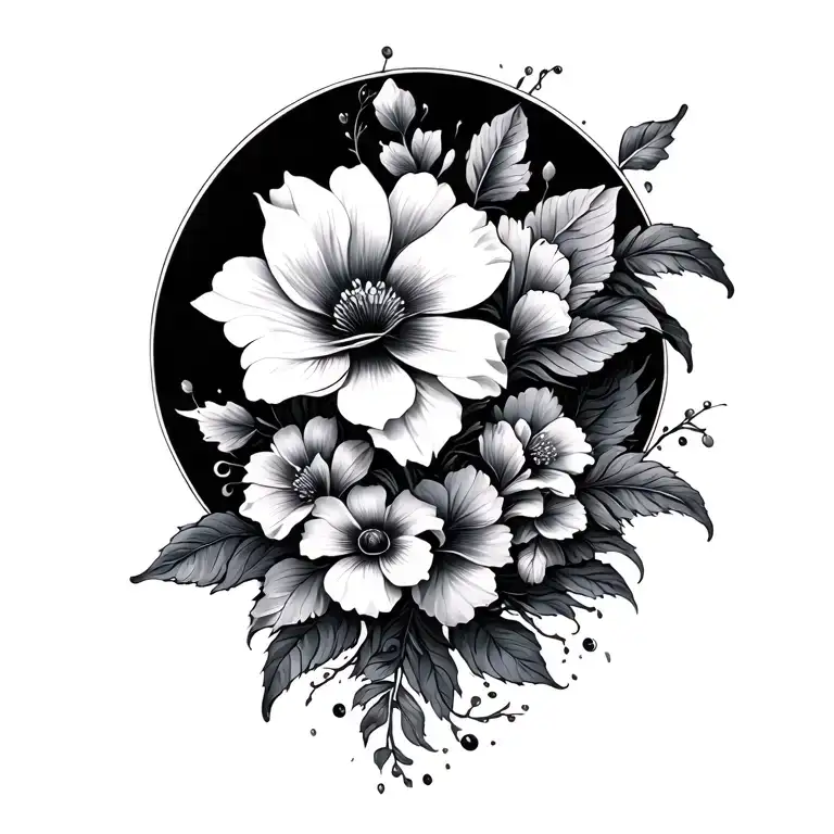 Feminine Flowers And Waves