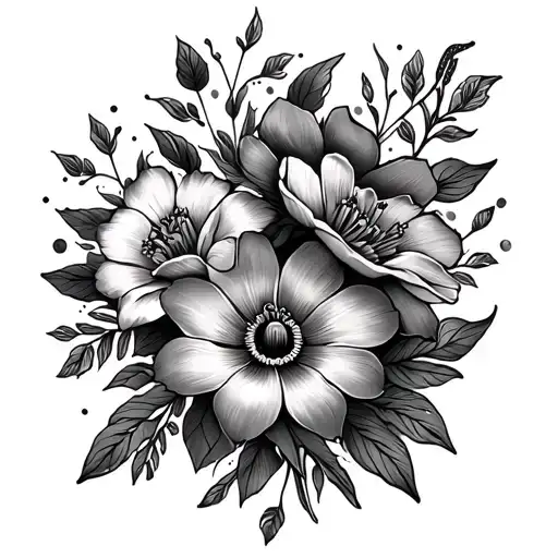 Flowers Representing South Asian Heritage On Upper Back