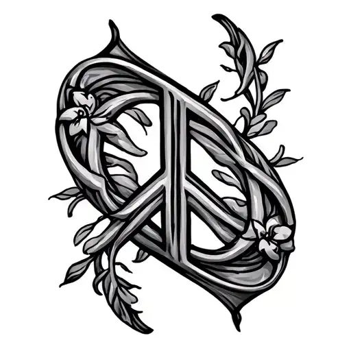 Harmony Symbol Entwined With Peace Symbol