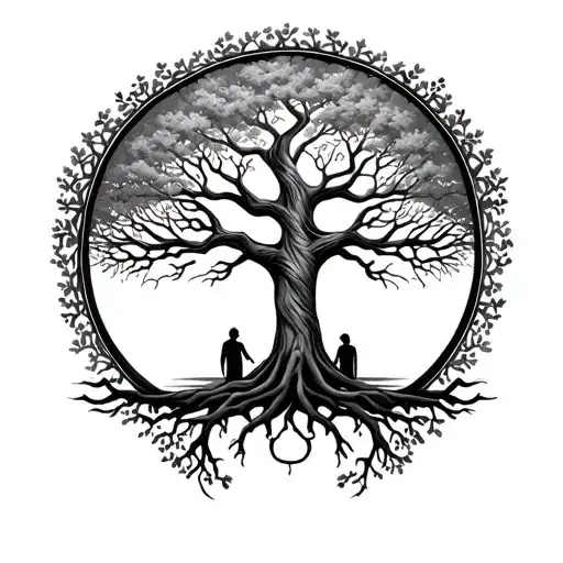 Two Tree People Tree Of Life Intertwined