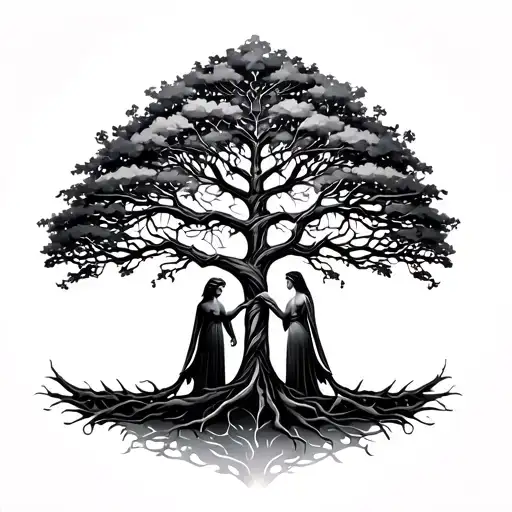 Two Tree People Tree Of Life Intertwined