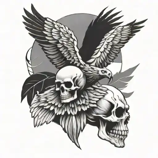 Skull And Eagle Wings