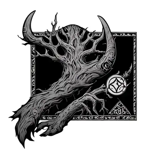 Viking Tree With Protection Runes On Leg Sleeve