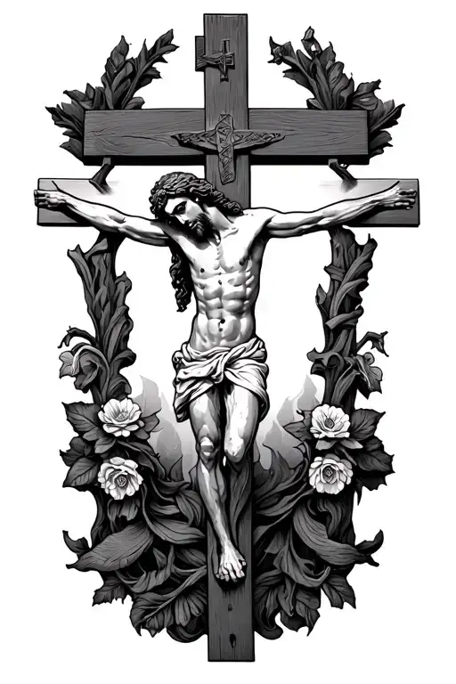 Jesus Christ Crucifixion Fine Line