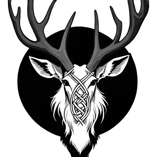 Celtic Medieval Knot Cerf Poirier