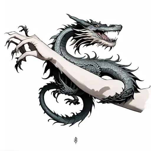 Dragon Wrapped Around Arm
