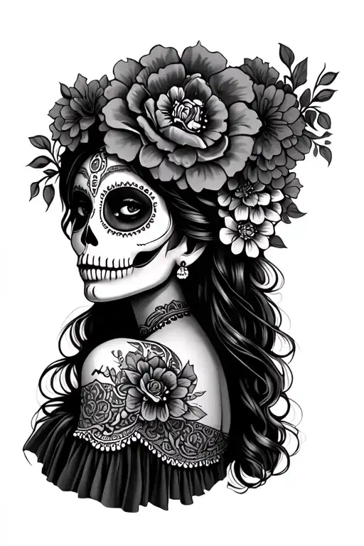 Side View Of Mexican Catrina