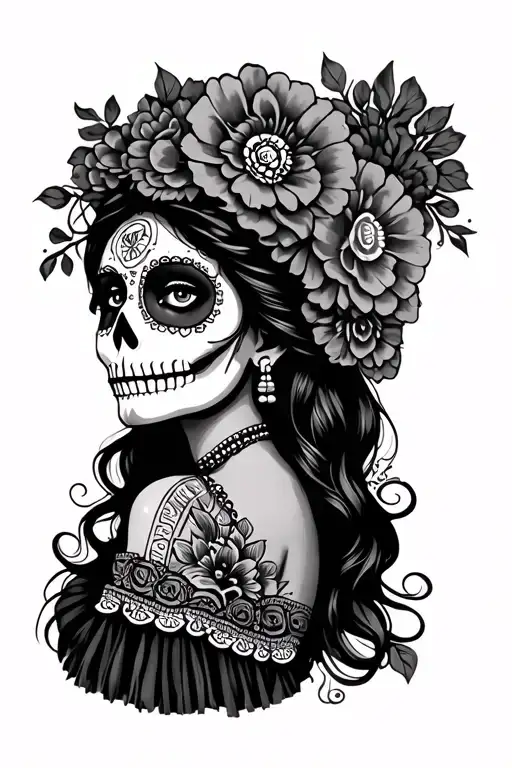 Side View Of Mexican Catrina