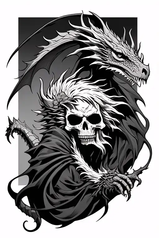 Grim Reaper And Dragon