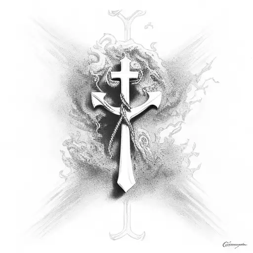 Christian Cross With Anchor
