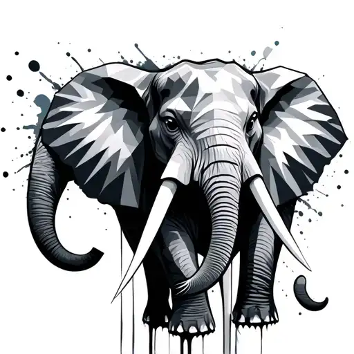 Splatter Geometric Elephant