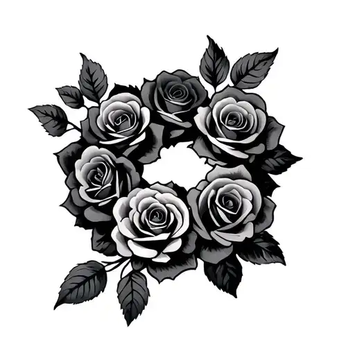 A Circular Ring Of 18 Roses