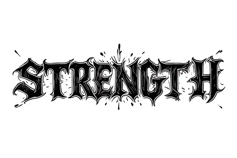 Solitary Words Written And A Symbol Of Strength