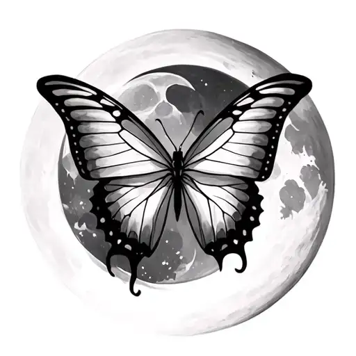 Butterfly And Moon