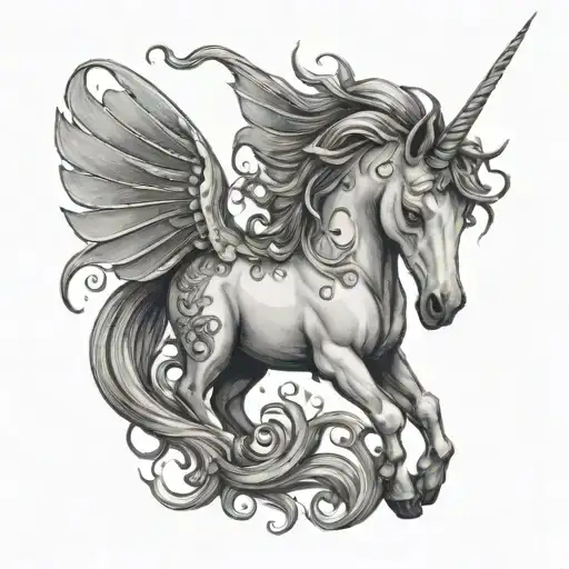 Mythical Unicorn Full Body Little Creepy