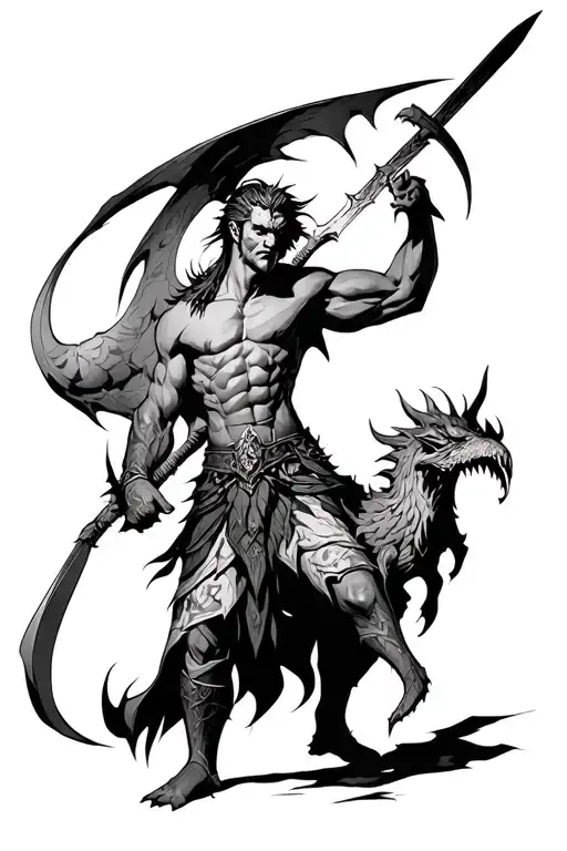 Warrior Slaying Demon