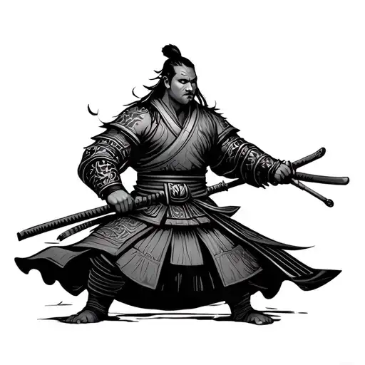 Samurai Warrior Wielding
