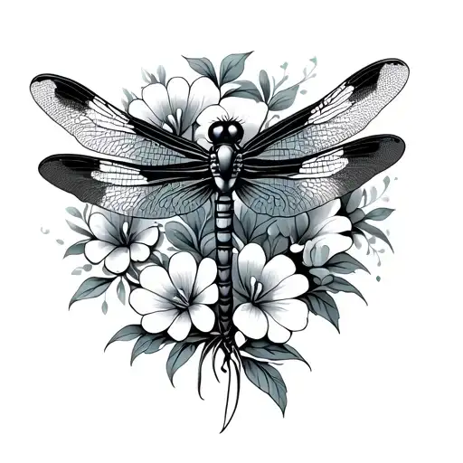 Dragonfly Flowers Wrapped