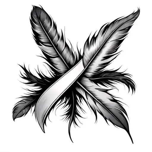 Cancer Ribbon Feather