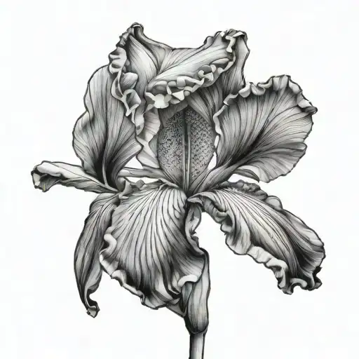 Iris Flower Blooming With A Egyptian Eye Inside