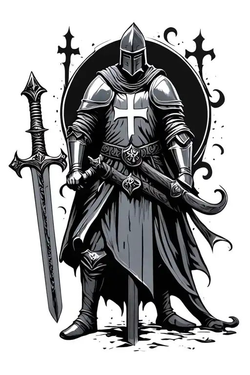 Knights Templar Knight With A Sword