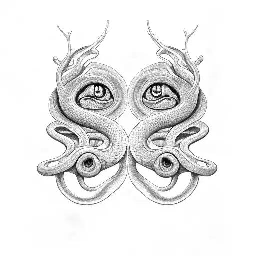 Snake Two Heads Esoteric Feminine