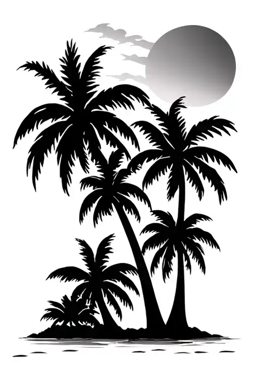 Beach Front Palm Trees Florida