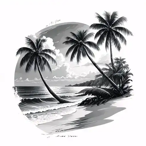 Beach And Palm Trees