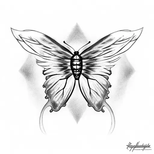 Butterfly With Wings That Inside There Are Drawings Of Pirate Ships