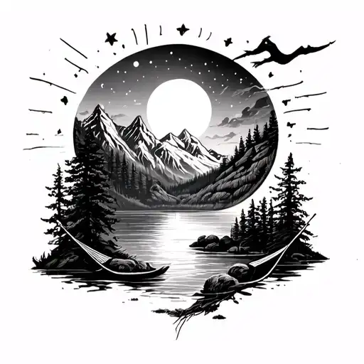 Sun And Moon River Mountain Hammock Forest Lake