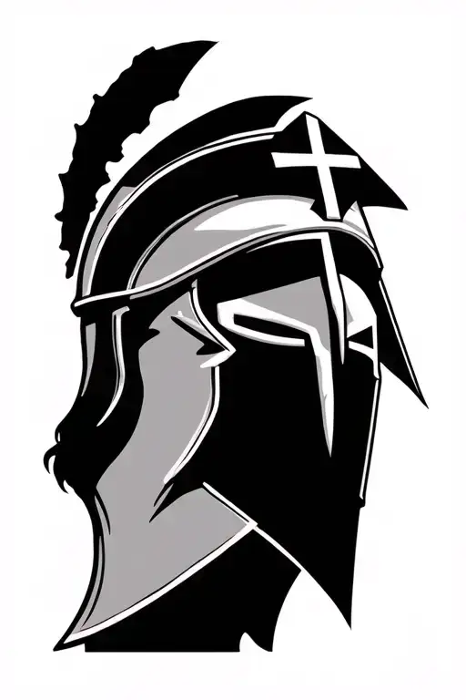 Spartan Helmet With Jesus Cross Visor