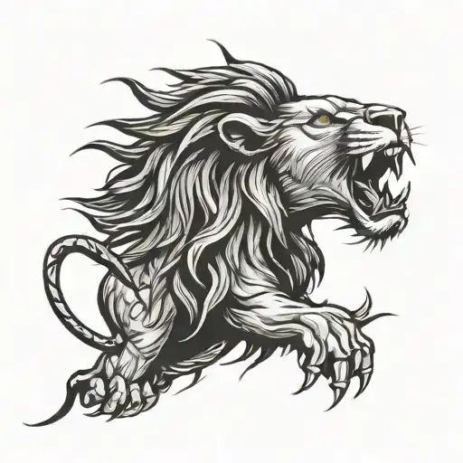 Design A Lion Roaring With Metallica Black Album Inspired Elements