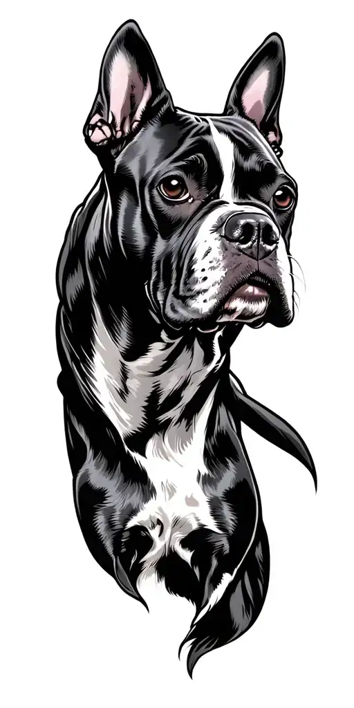 Dobberman Whit Cut Ears Cool And Dark