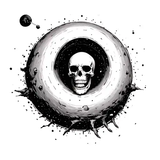 Skull On Black Hole Im Space