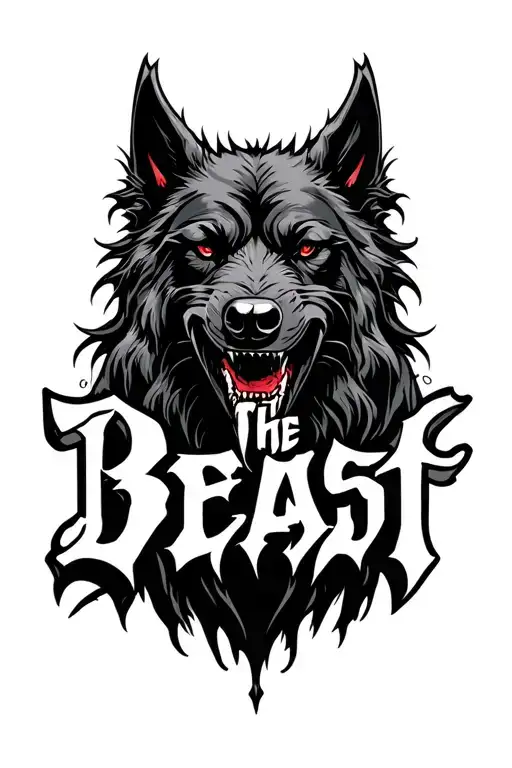 The Word Beast With Demonic Hellhound Sillouette