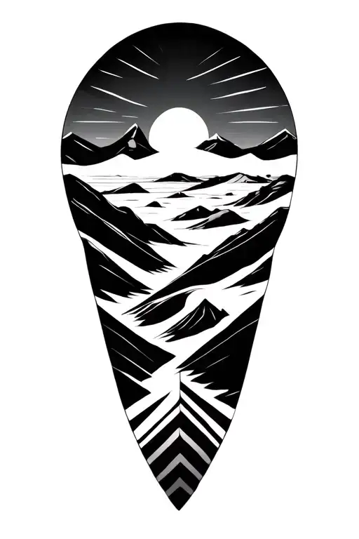 Desert Landscape With Geometric Shapes