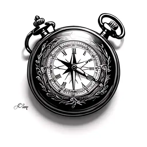 Pocket Watch With Compass