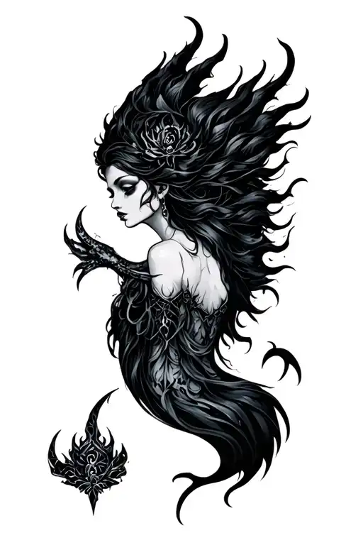 Siren Tattoo With Gothic Taste
