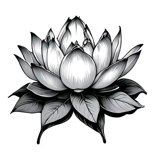 Lotus Flower With Scalpel Blade Leaves