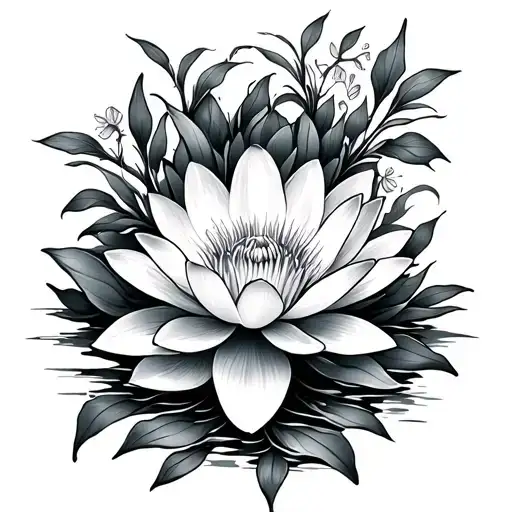 Fineline Flower And Vines Either Water Lilies Or Daffodils