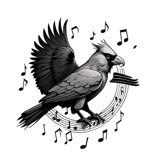 Cardinal And Eagle With Music Notes