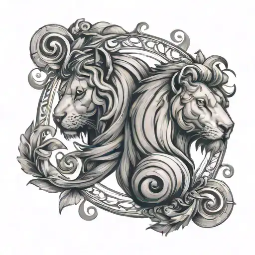 Astrology Symbol'merging Gemini And Leo