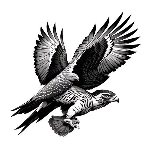 Peregrine Falcon Tiger Fighting