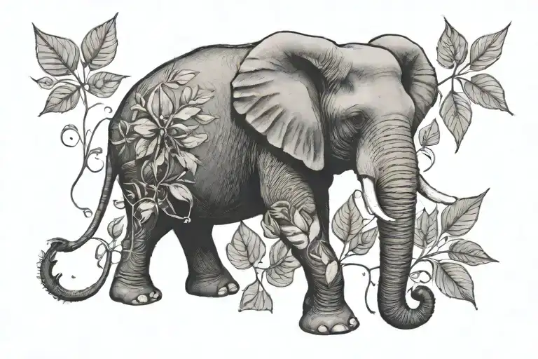 Elephant And Leaf