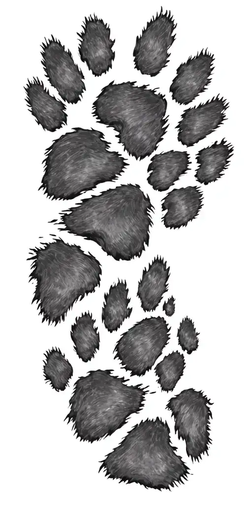 Puppy Paw Prints Forming The Shape