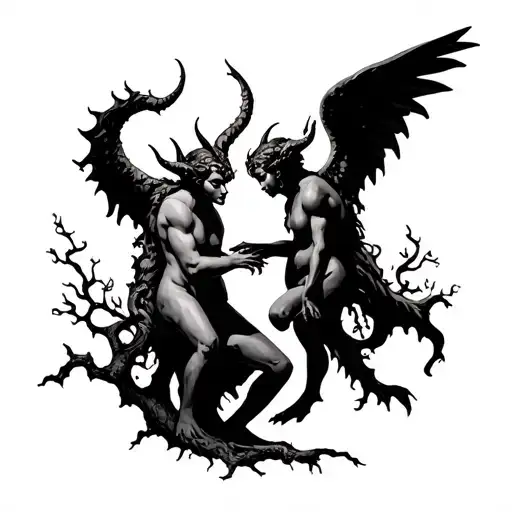 Tree Devil And Angel