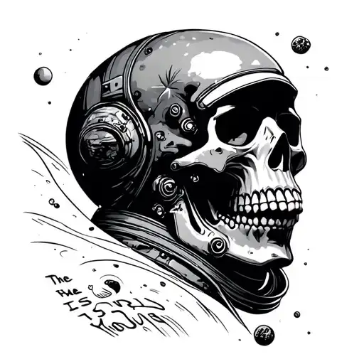 Astronaugt Skull In Space The World Is Yours