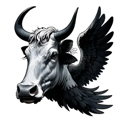 Bull Angel Wings Surrounded