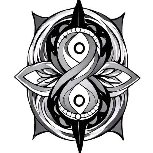 4Th And 7Th Chakra Symbols Intertwined